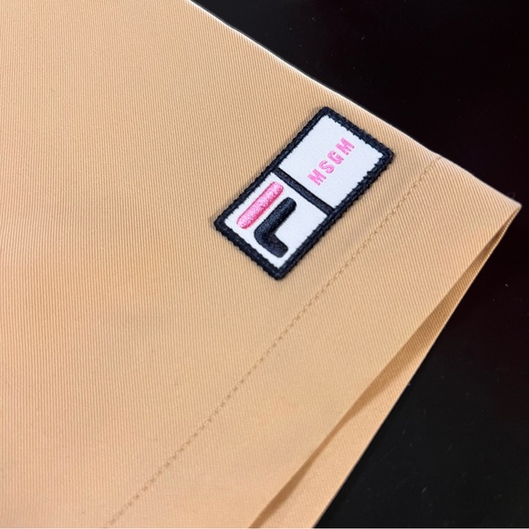 Fila MSGM Collaboration Polo dress Khaki Tan Patch Pockets Size 10 (165) Massimo - Picture 13 of 14